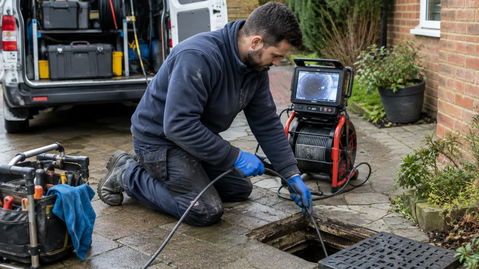 Blocked drain repair in action at a commercial property near Littleton
