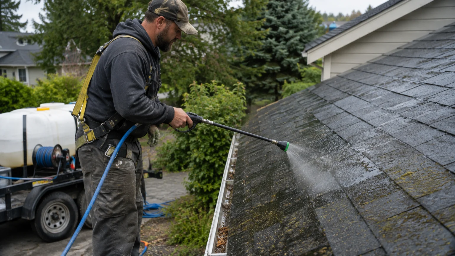 Soft washing a roof—when to choose a different cleaning approach in Spartanburg
