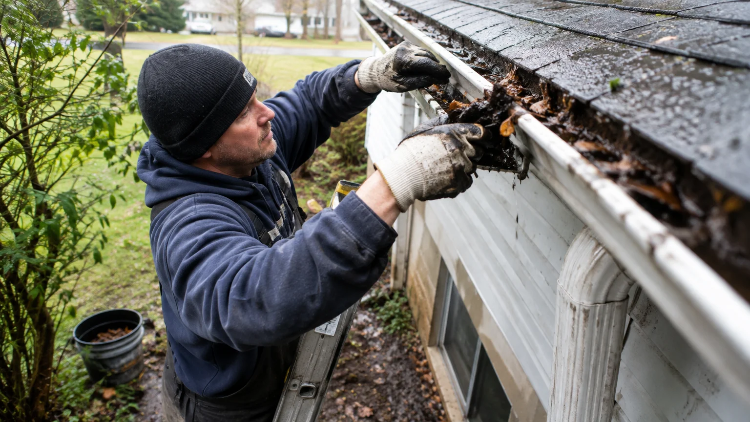 Clogged gutter damage in Gainesville: impact of downspout discharge after gutter cleaning