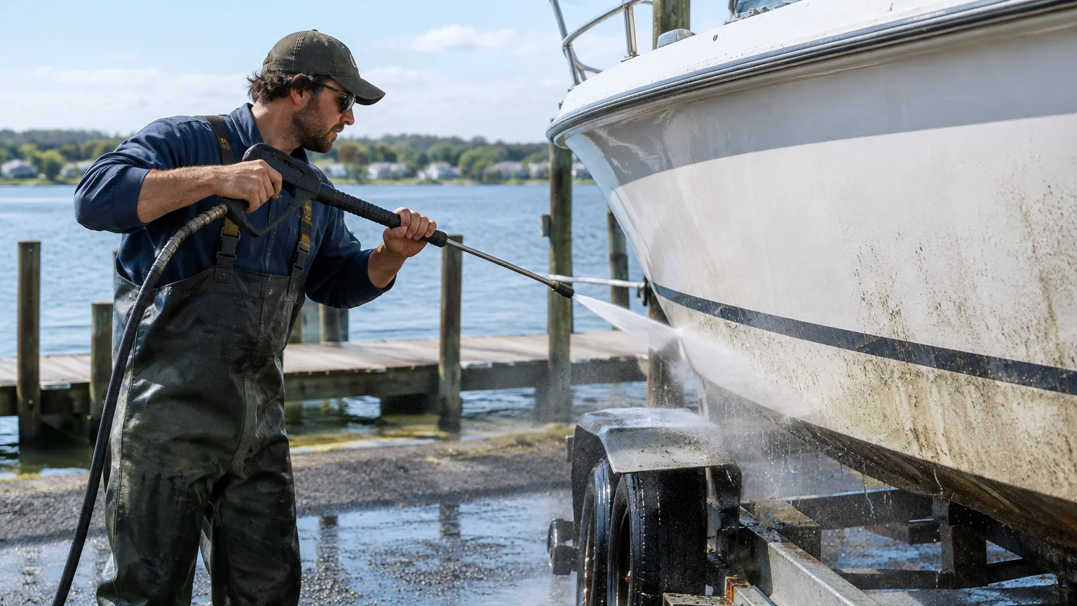 Boat power washing – Pressure washing around boats, docks, and seawalls in Spartanburg