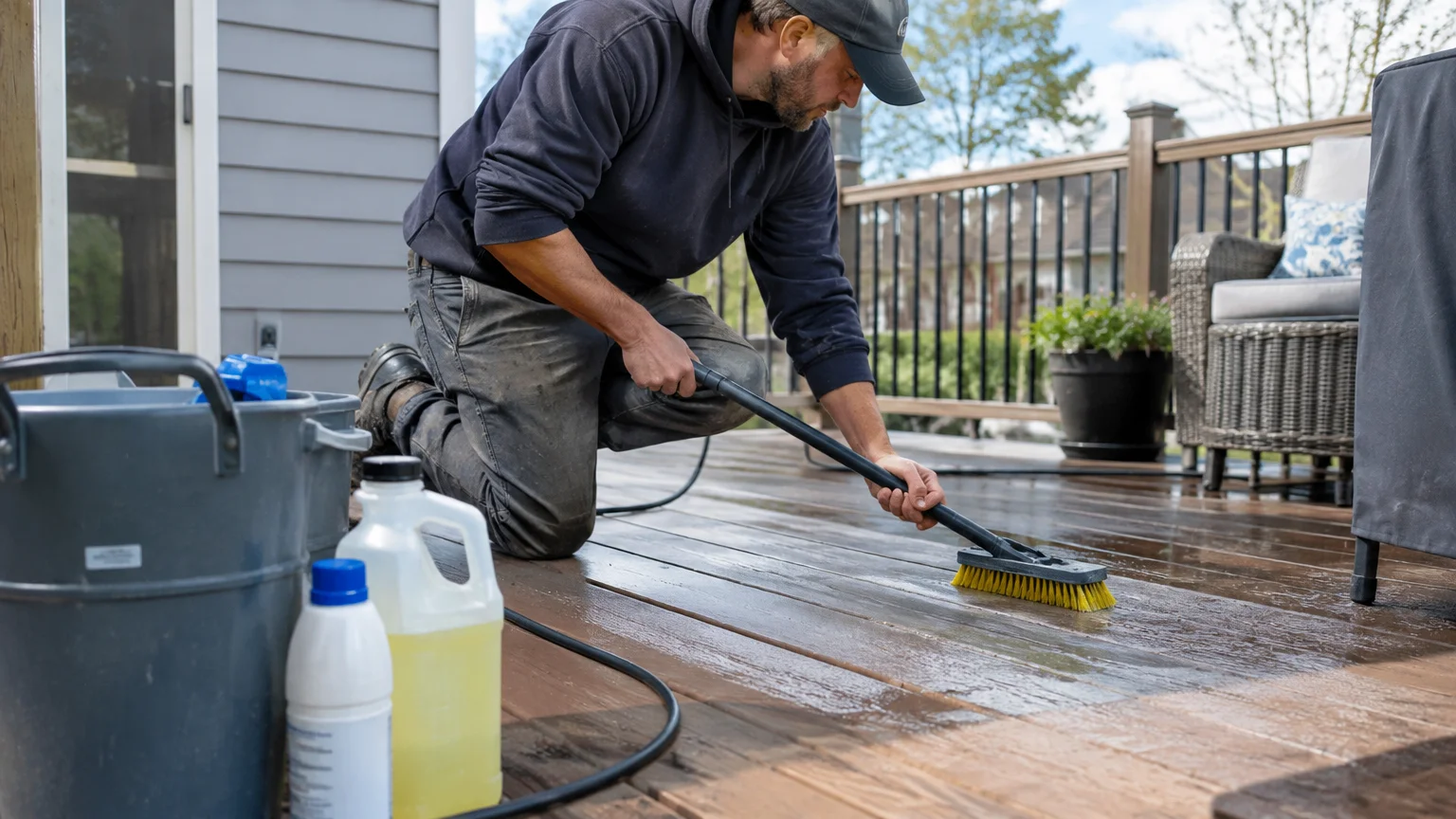 Composite deck cleaning: prepping a deck for maintenance in Spartanburg